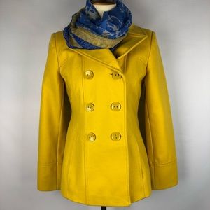 Guess, wool blend coat, yellow